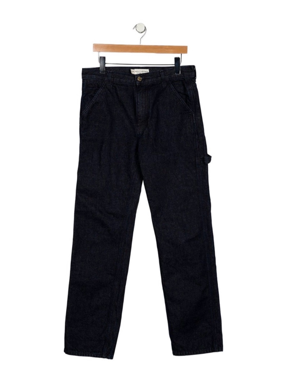 Nili Lotan Dark Blue Denim Relaxed Carpenter Jeans NWOT